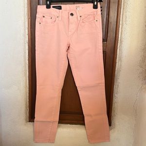 J. Crew toothpick jeans 27 ankle blush pink